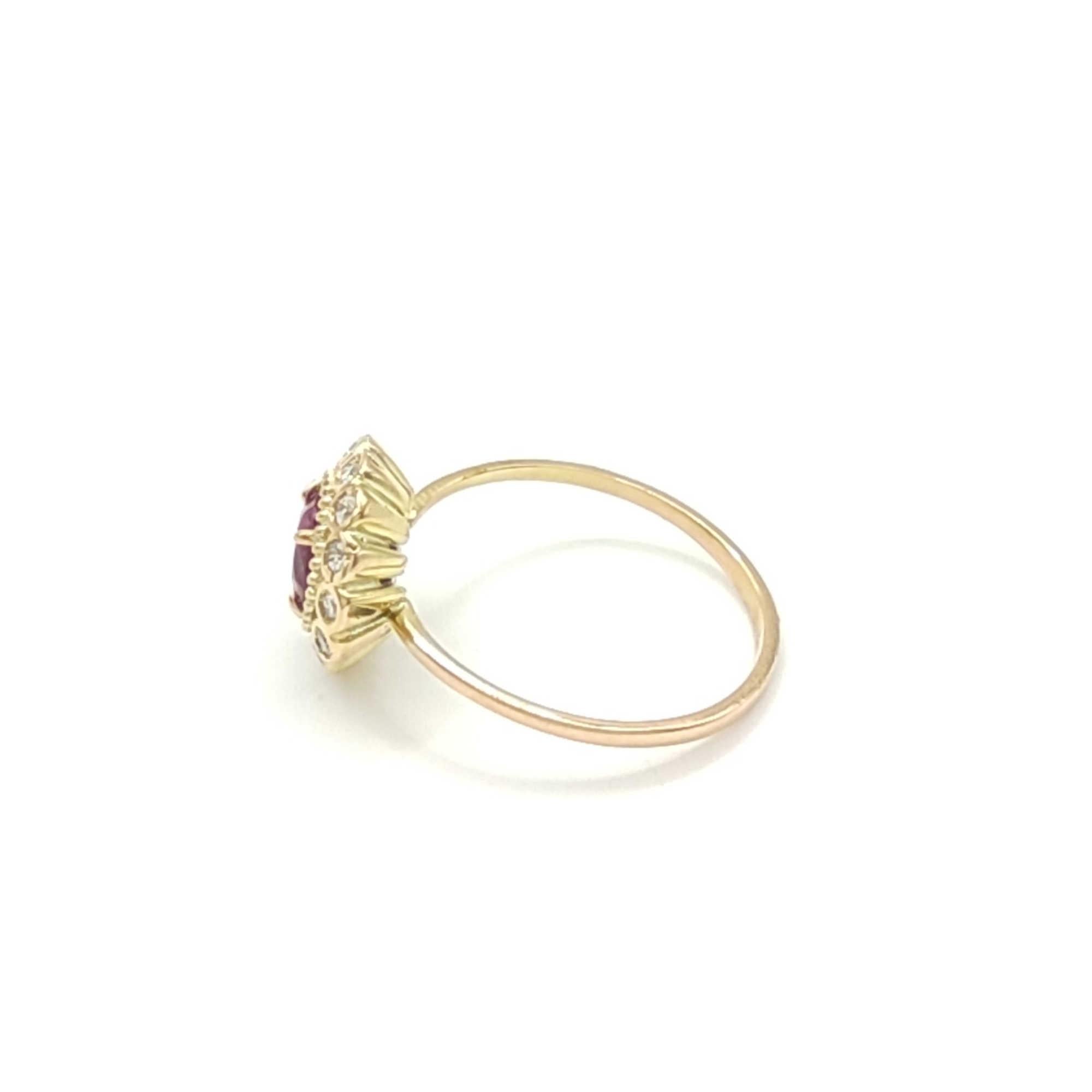 Flash Sale - Ruby Certified Diamond Rosette woman Ring in 14K Gold  For Sale 3