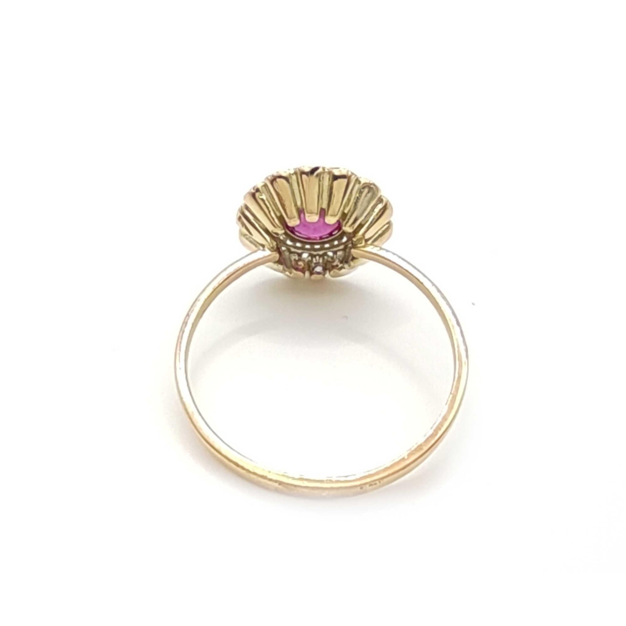 Flash Sale - Ruby Certified Diamond Rosette woman Ring in 14K Gold  For Sale 4