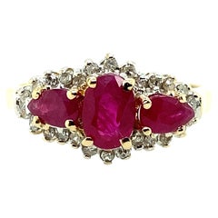 Ruby and Diamond Ring in 14 Karat Yellow Gold