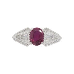 Ruby and Diamond Ring in 18 Karat White Gold