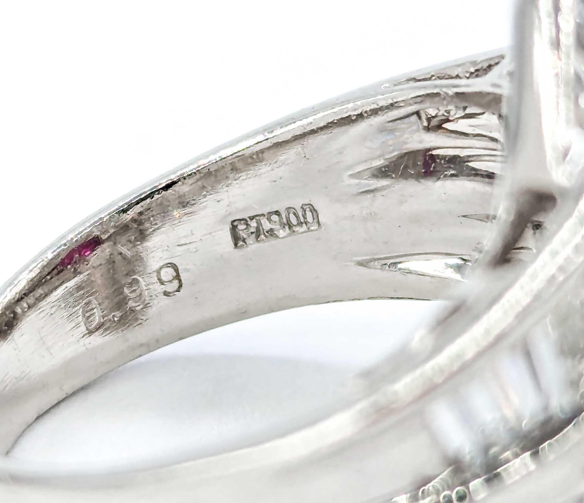 Ruby and Diamond Ring in 900pt Platinum 1