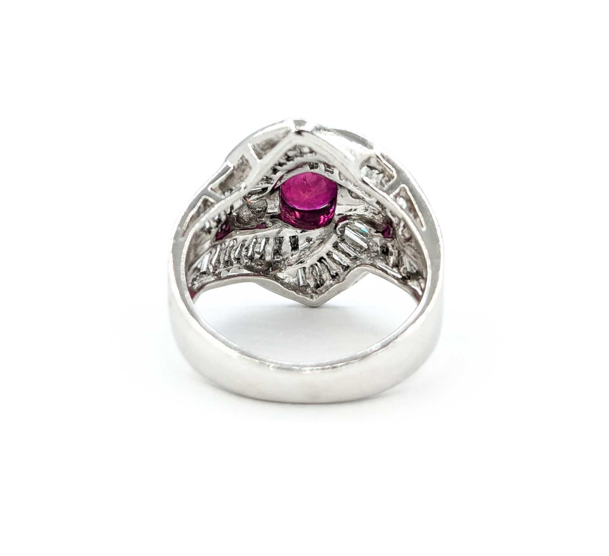 Ruby and Diamond Ring in 900pt Platinum 2