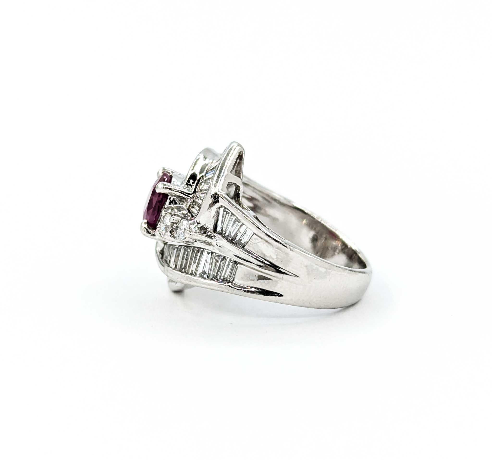 Ruby and Diamond Ring in 900pt Platinum 3