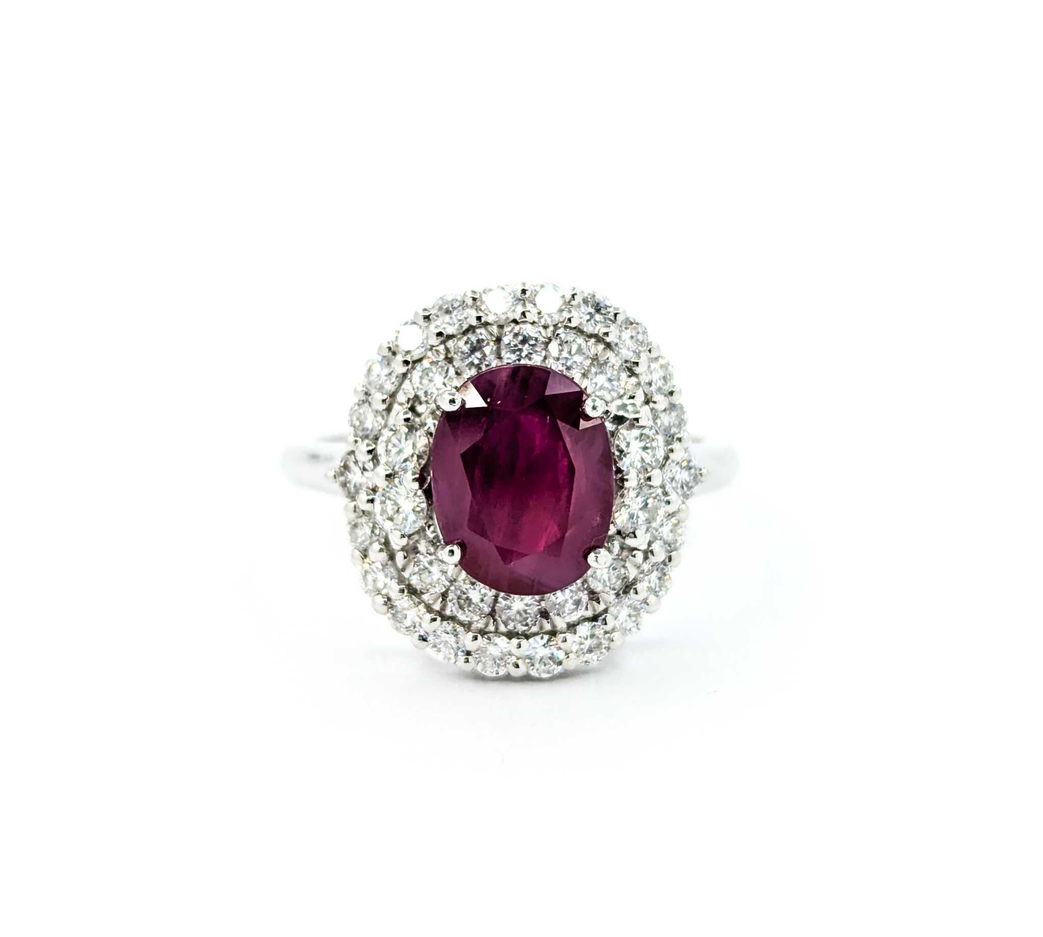 Women's Ruby and Diamond Ring in Platinum
