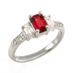 Diana Kim England emerald  Ruby and Diamond Ring in Platinum