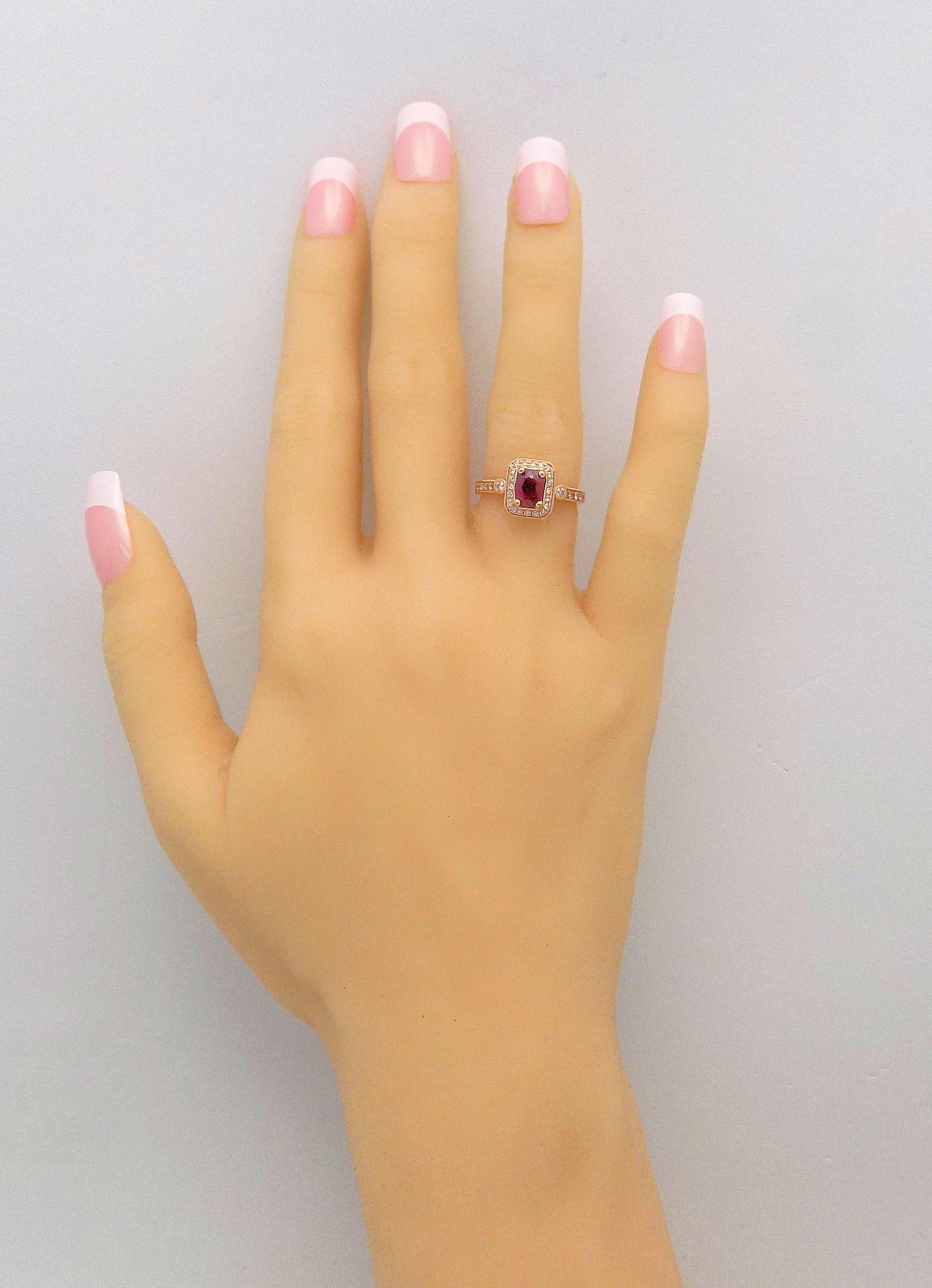 Ruby and Diamond Ring in Rose Gold 4