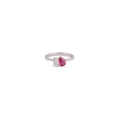 Ruby and Diamond  Ring in White Gold