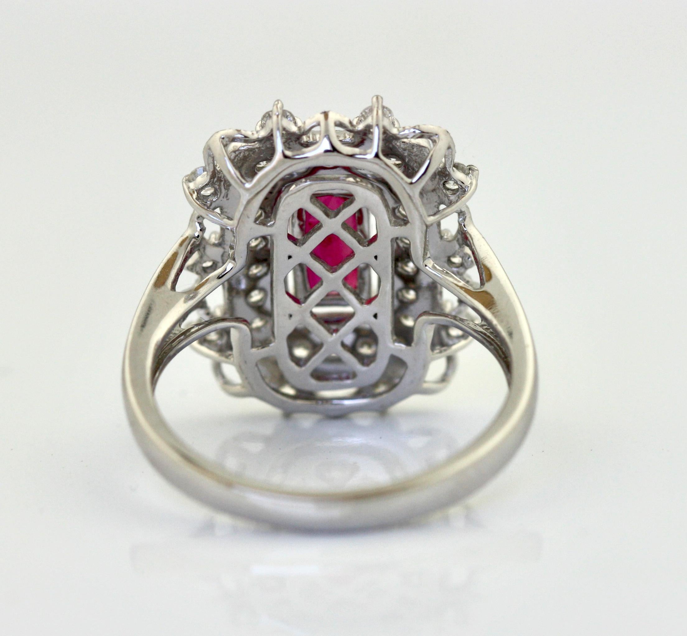 Ruby and Diamond Ring Mounted in Platinum 1