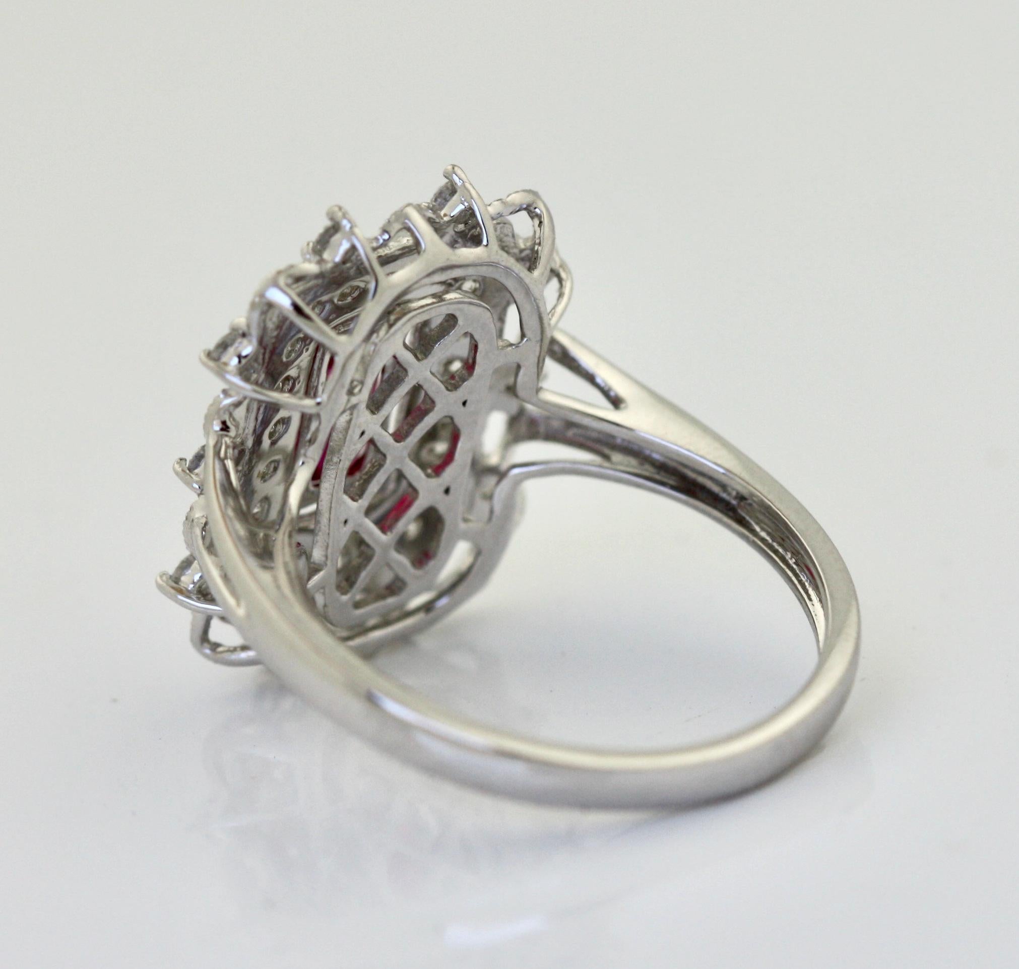 Ruby and Diamond Ring Mounted in Platinum 2