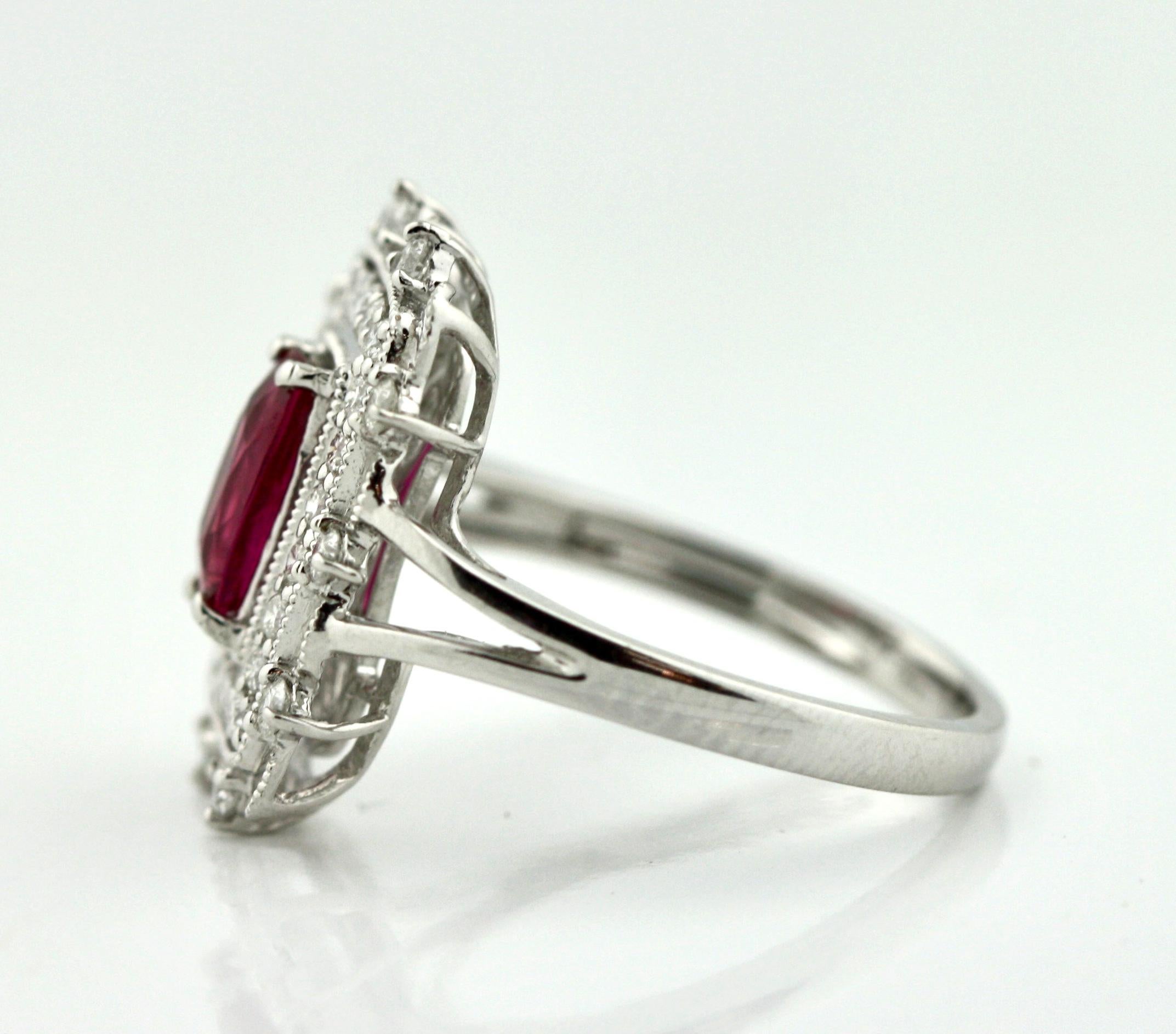 Ruby and Diamond Ring Mounted in Platinum 3