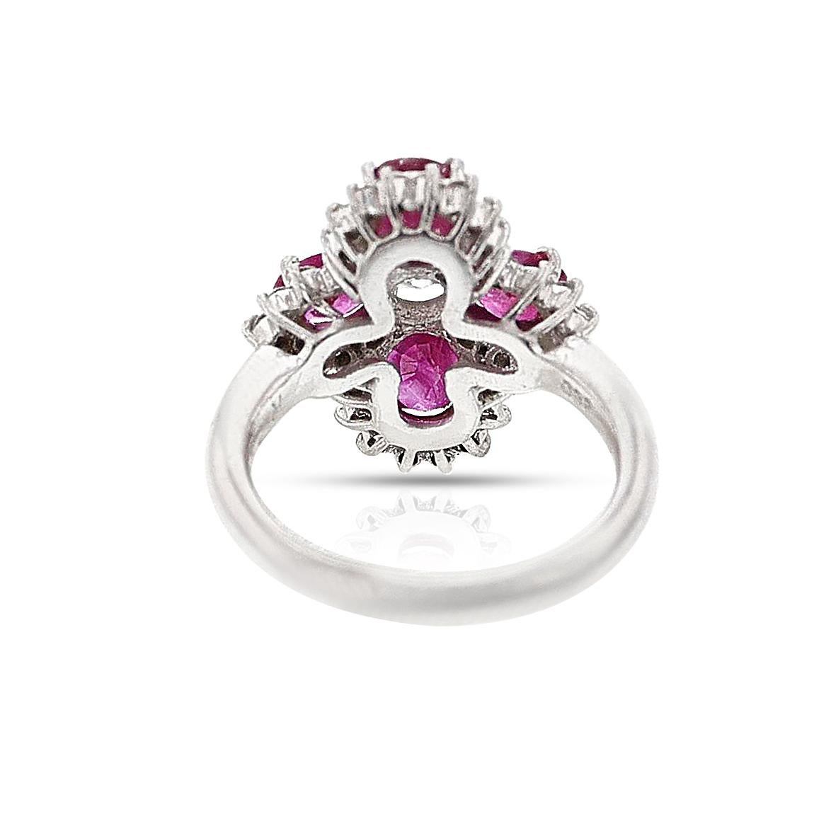 Ruby and Diamond Ring, Platinum For Sale 1