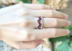 Ruby and Diamond Ring Set in 18 Karat Rose/White Gold Settings