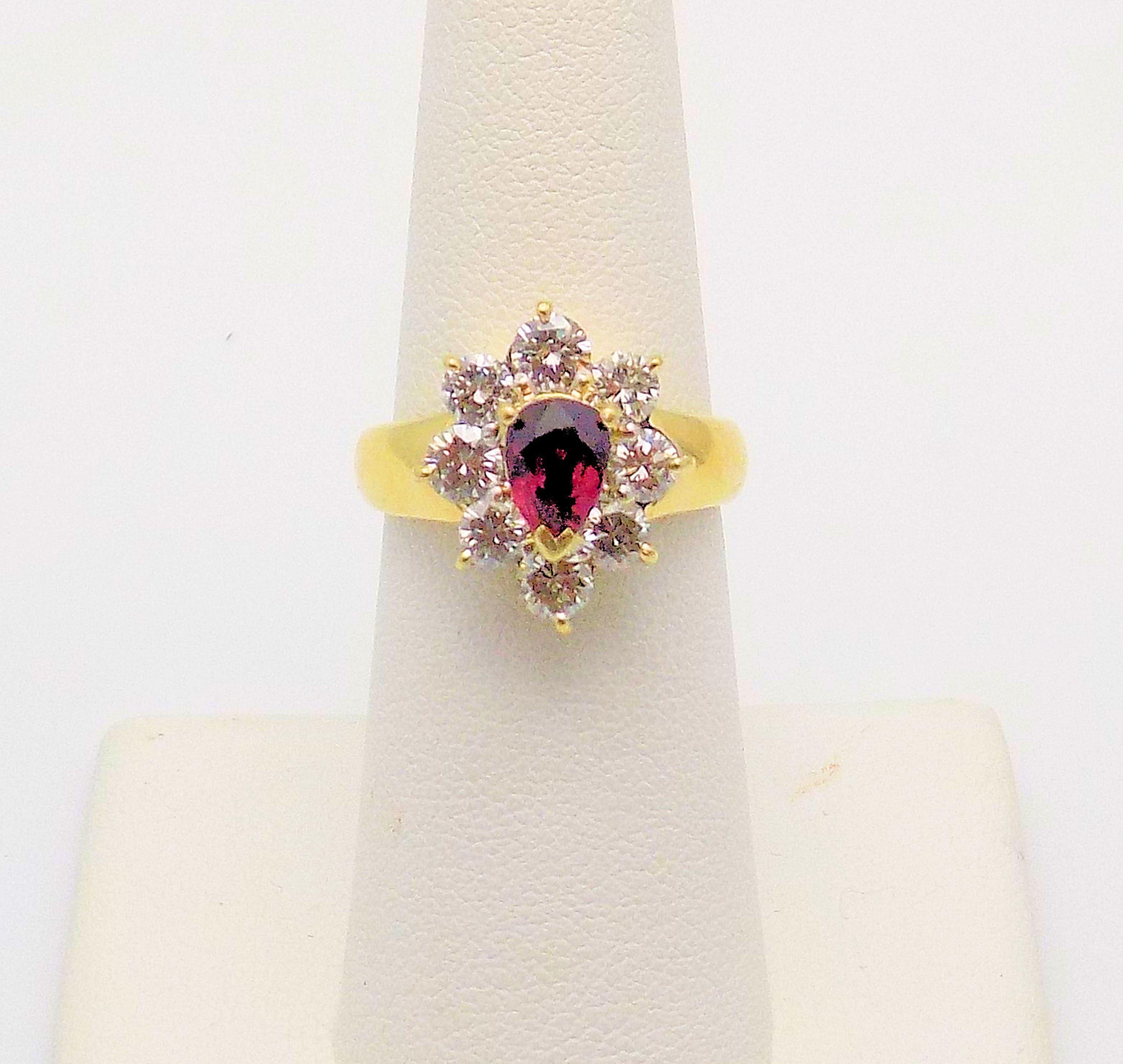 Ruby and Diamond Ring Set in 18 Karat Yellow and White Gold For Sale 2
