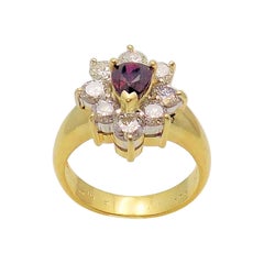Ruby and Diamond Ring Set in 18 Karat Yellow and White Gold