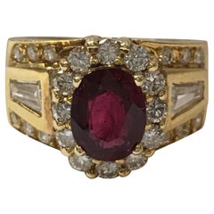 Ruby and Diamond Ring Set in 18 Karat Yellow Gold