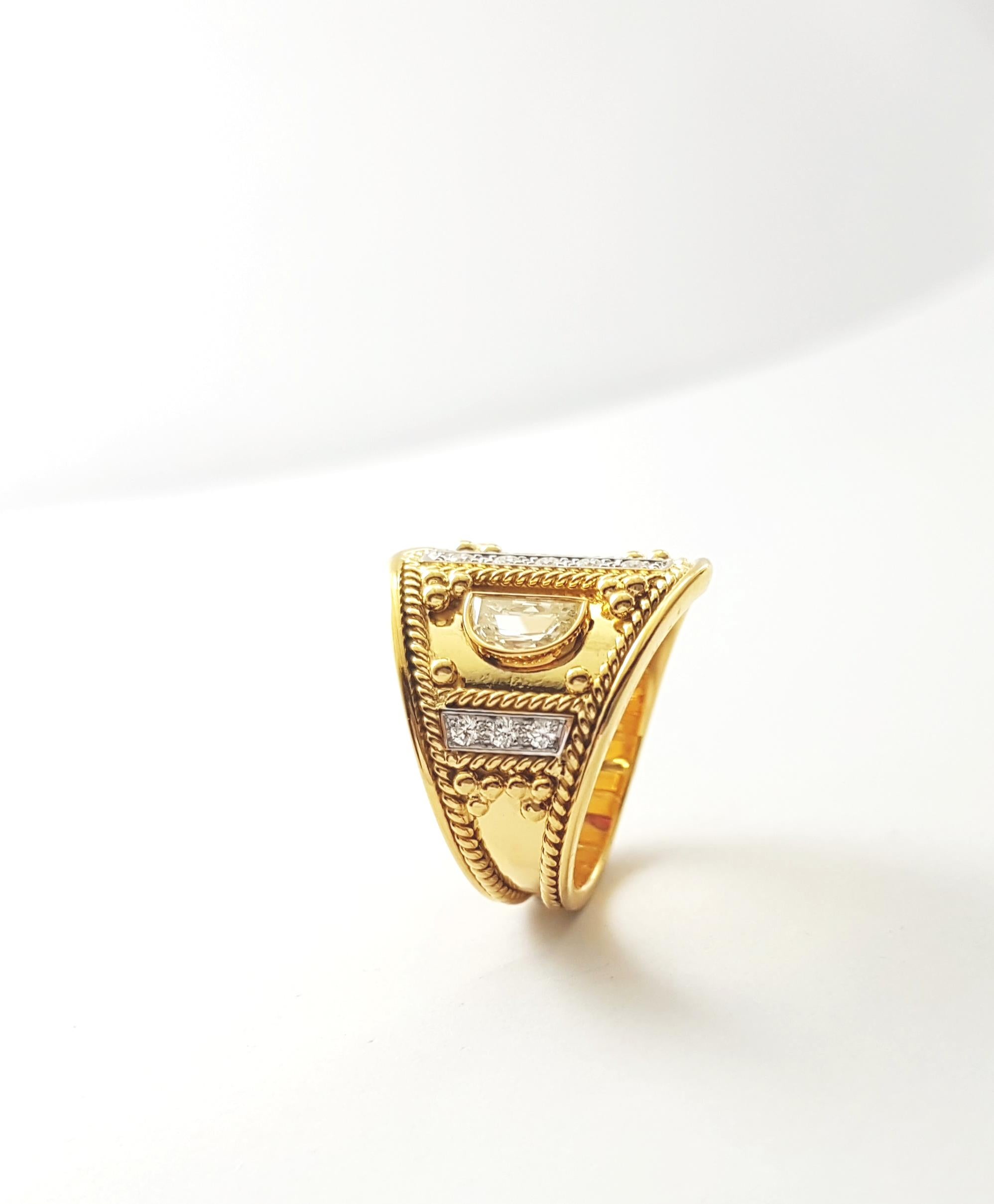 Ring mit Rubin und Diamant in 18 Karat Goldfassungen gefasst im Angebot 11
