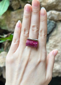 Ruby and Diamond Ring set in 18K Gold Settings