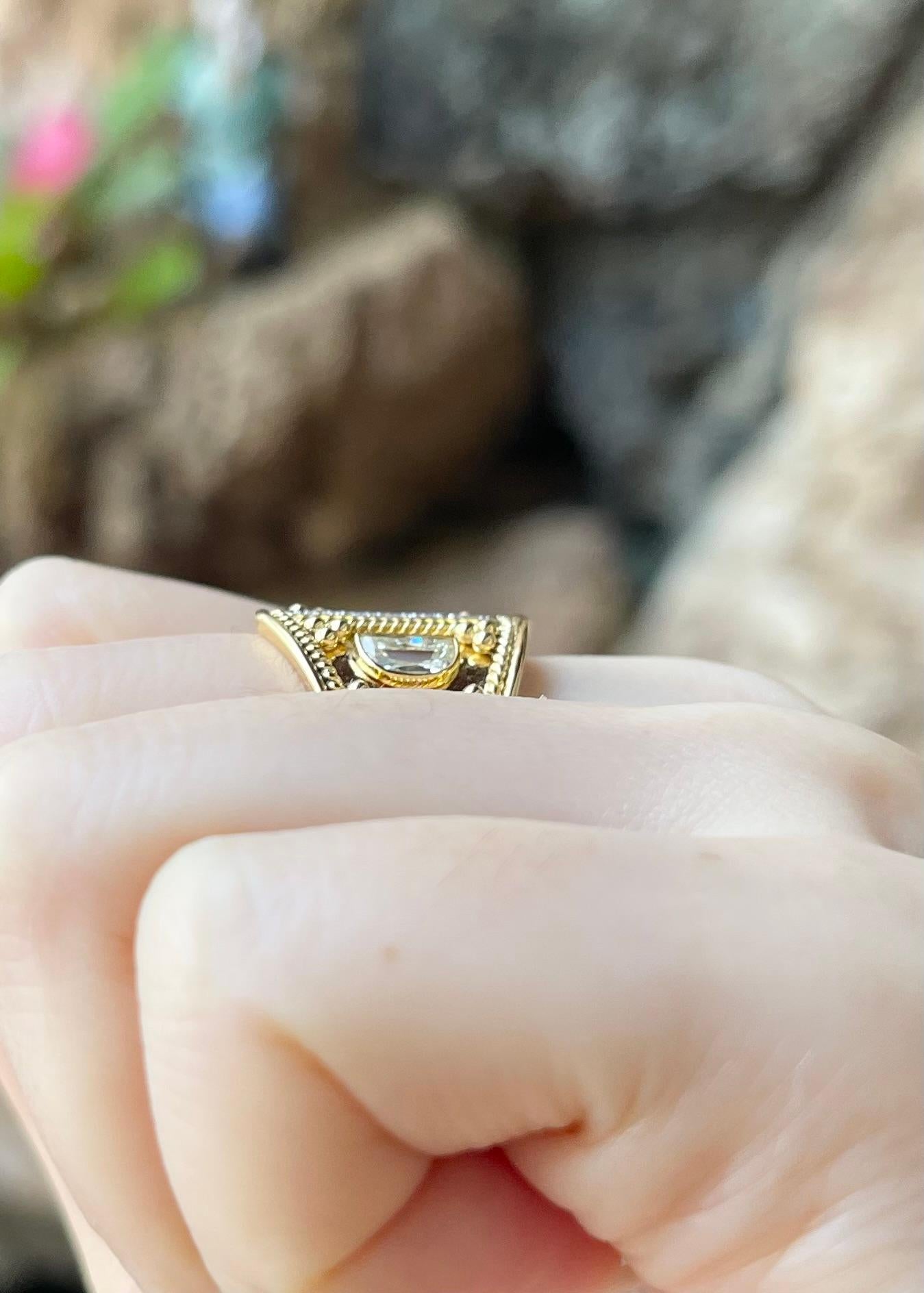 Ring mit Rubin und Diamant in 18 Karat Goldfassungen gefasst im Angebot 1