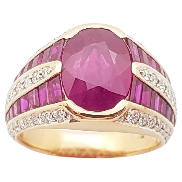 Ruby and Diamond Ring Set in 18K Gold Settings