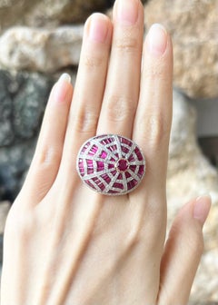 Ruby and Diamond Ring set in 18K Rose Gold Settings