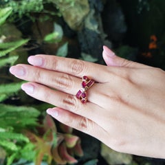 Ruby and Diamond Ring set in 18K Rose Gold Settings