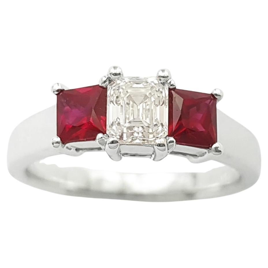 Ruby and Diamond Ring set in Platinum 950 Settings