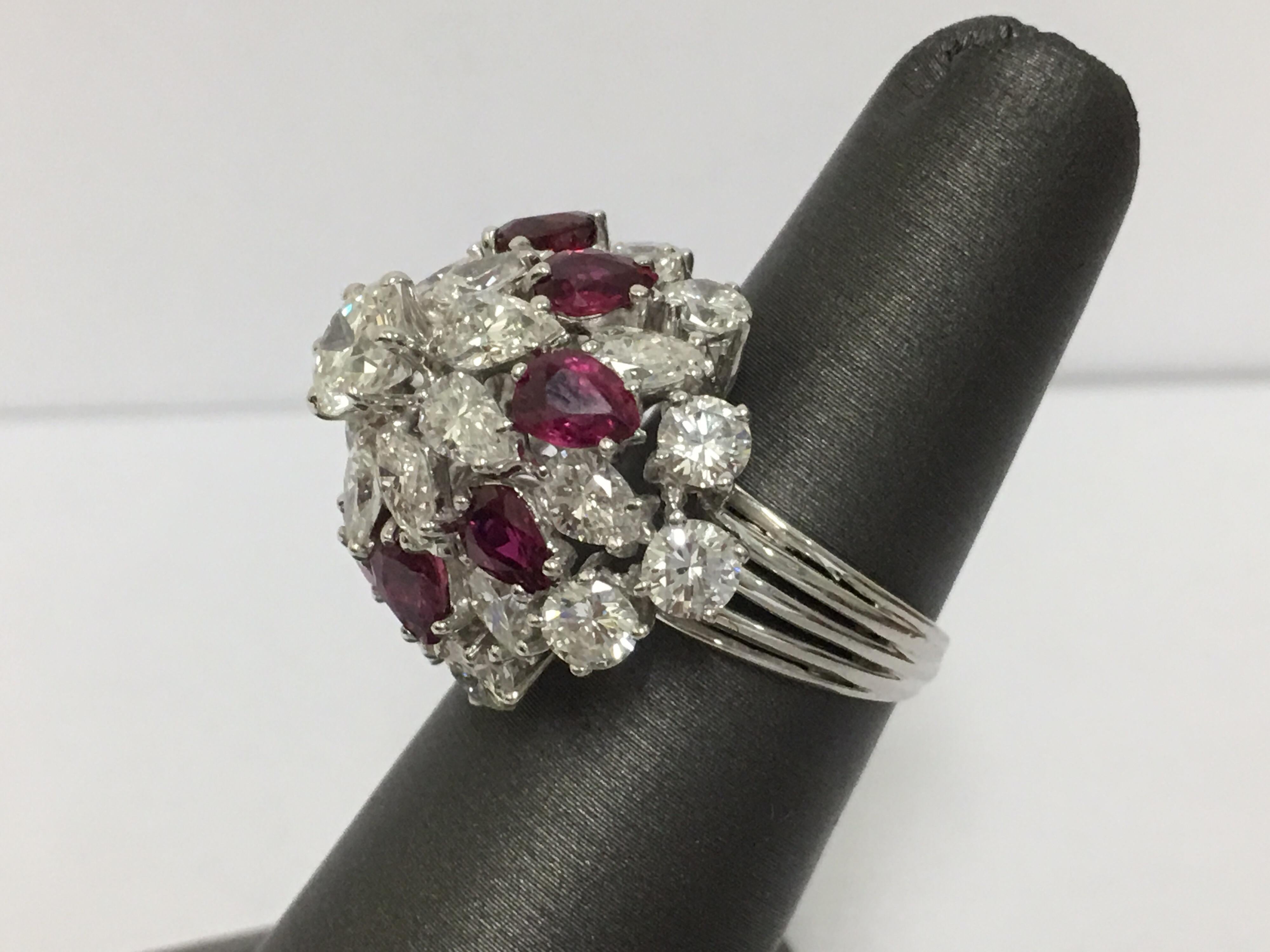 Ruby and Diamond Ring Set in Platinum 5