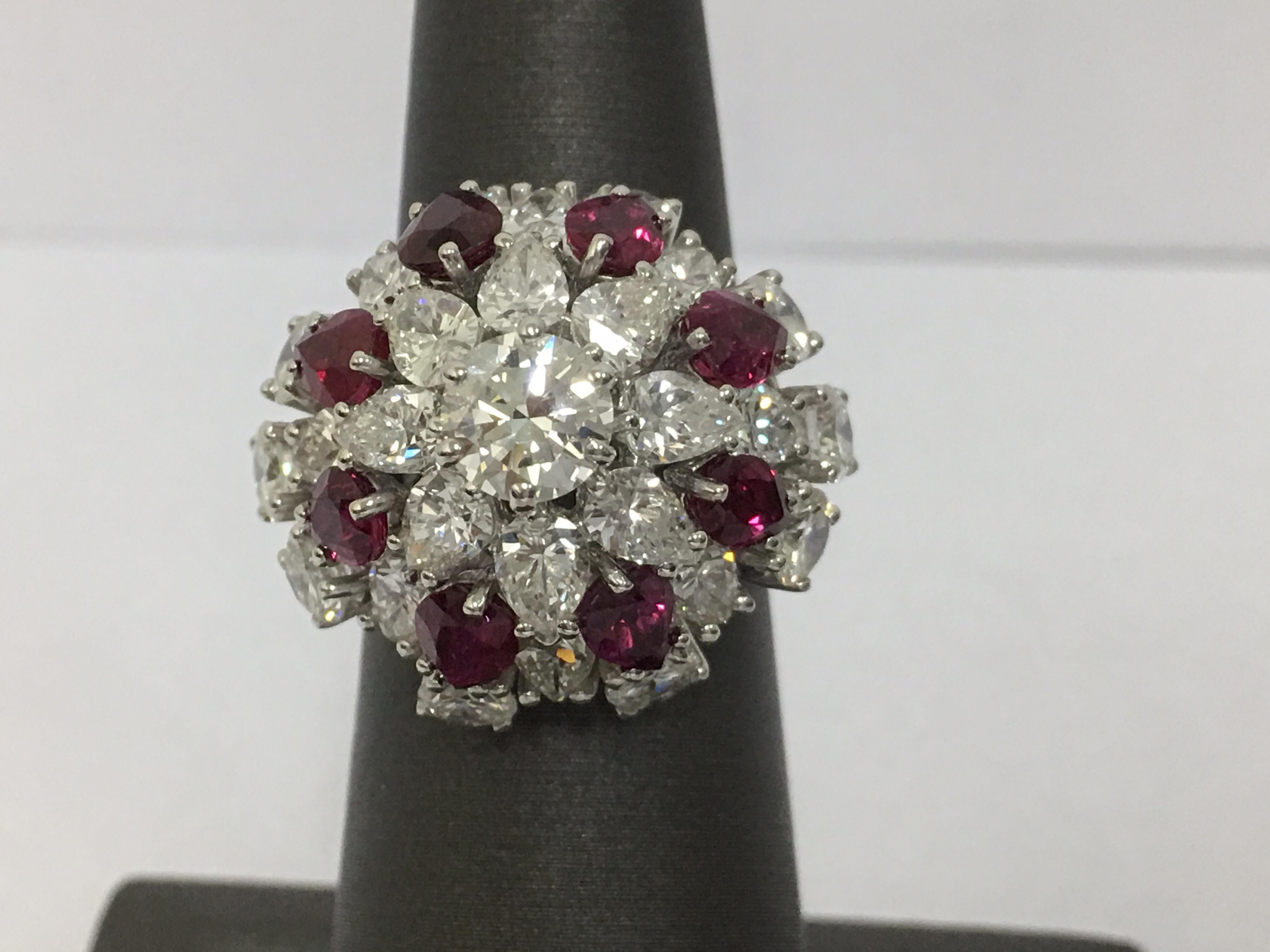 Ruby and Diamond Ring Set in Platinum In Excellent Condition In Trumbull, CT
