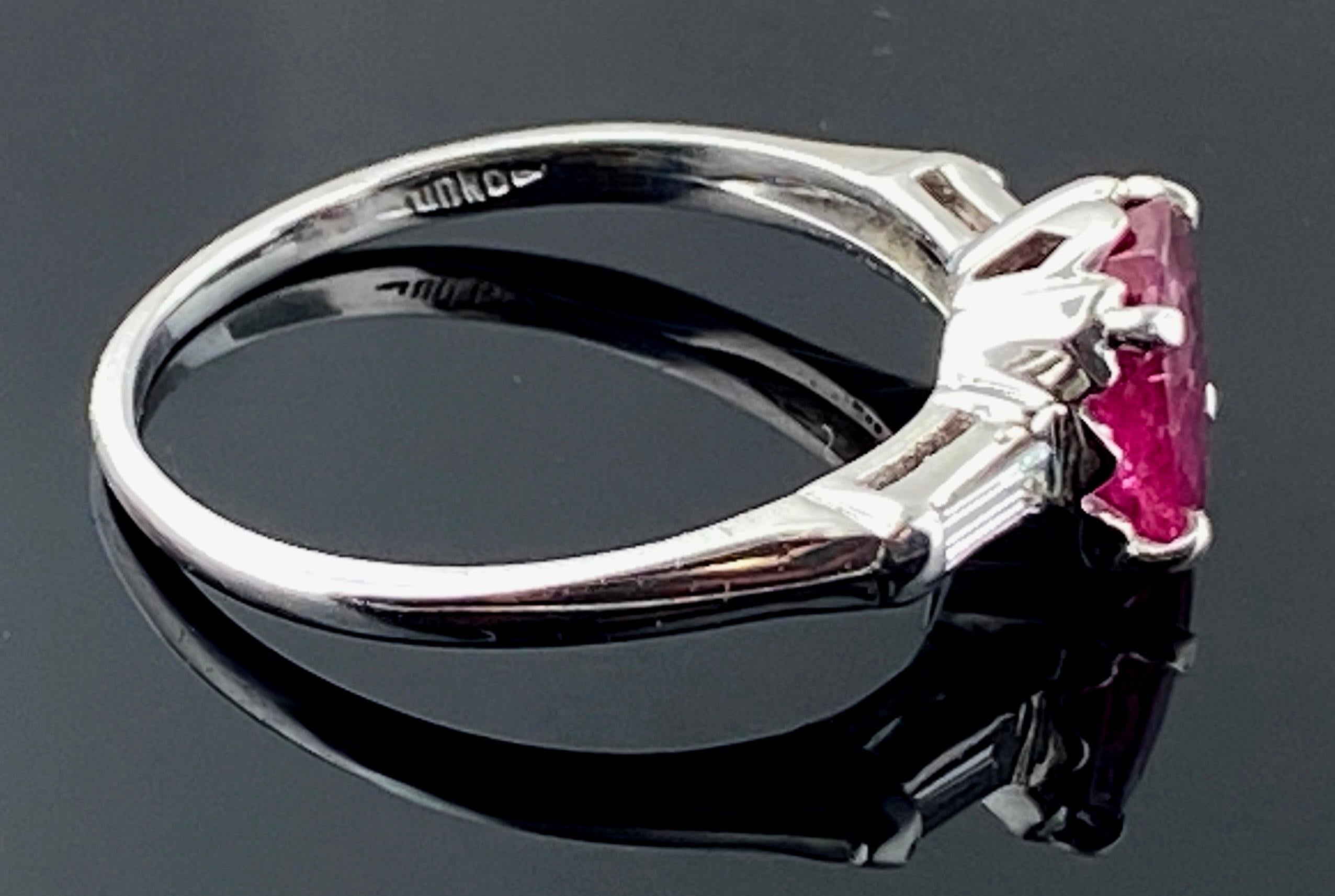 Women's or Men's Ruby and Diamond Ring Set in Platinum