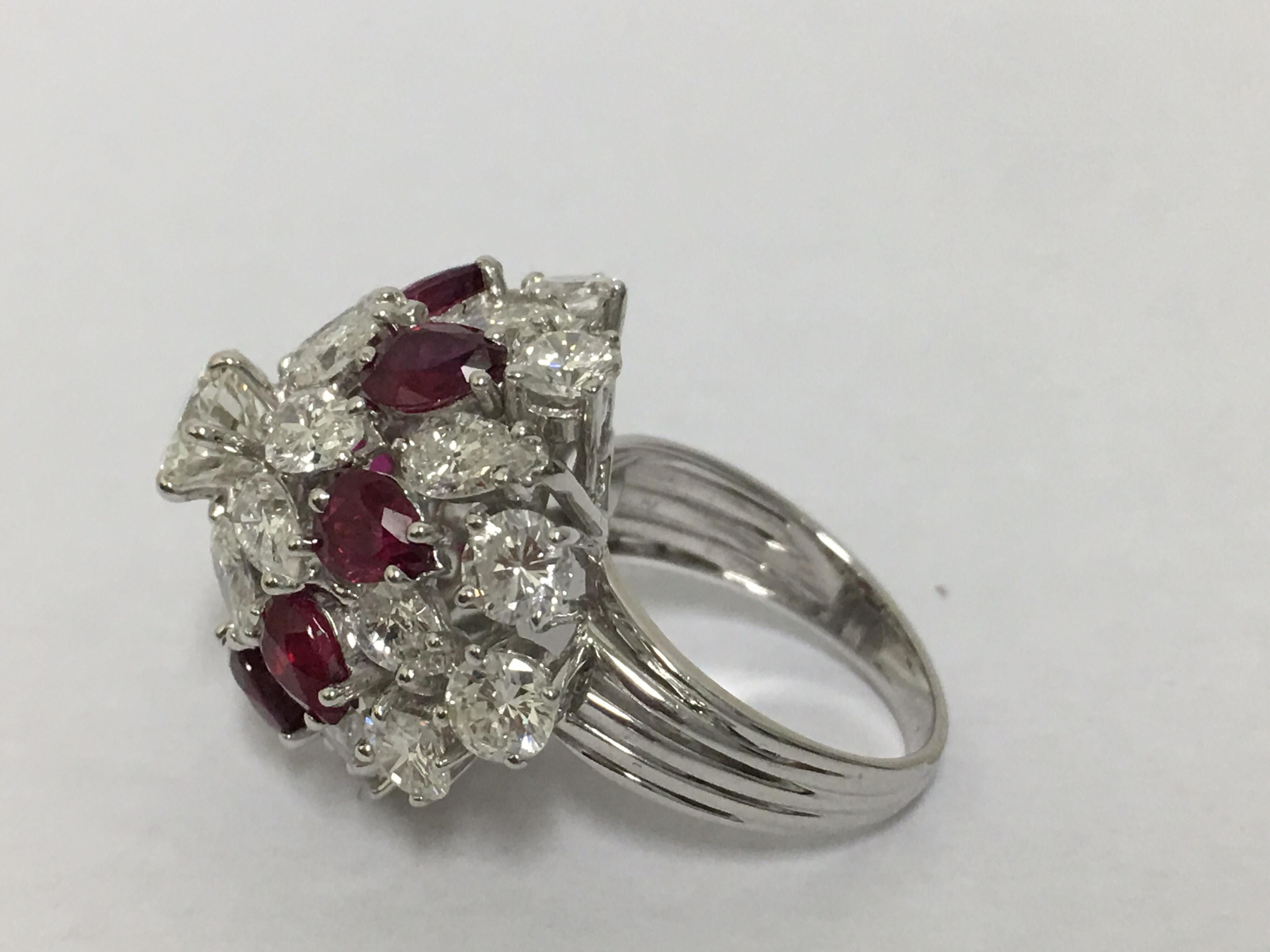 Ruby and Diamond Ring Set in Platinum 1