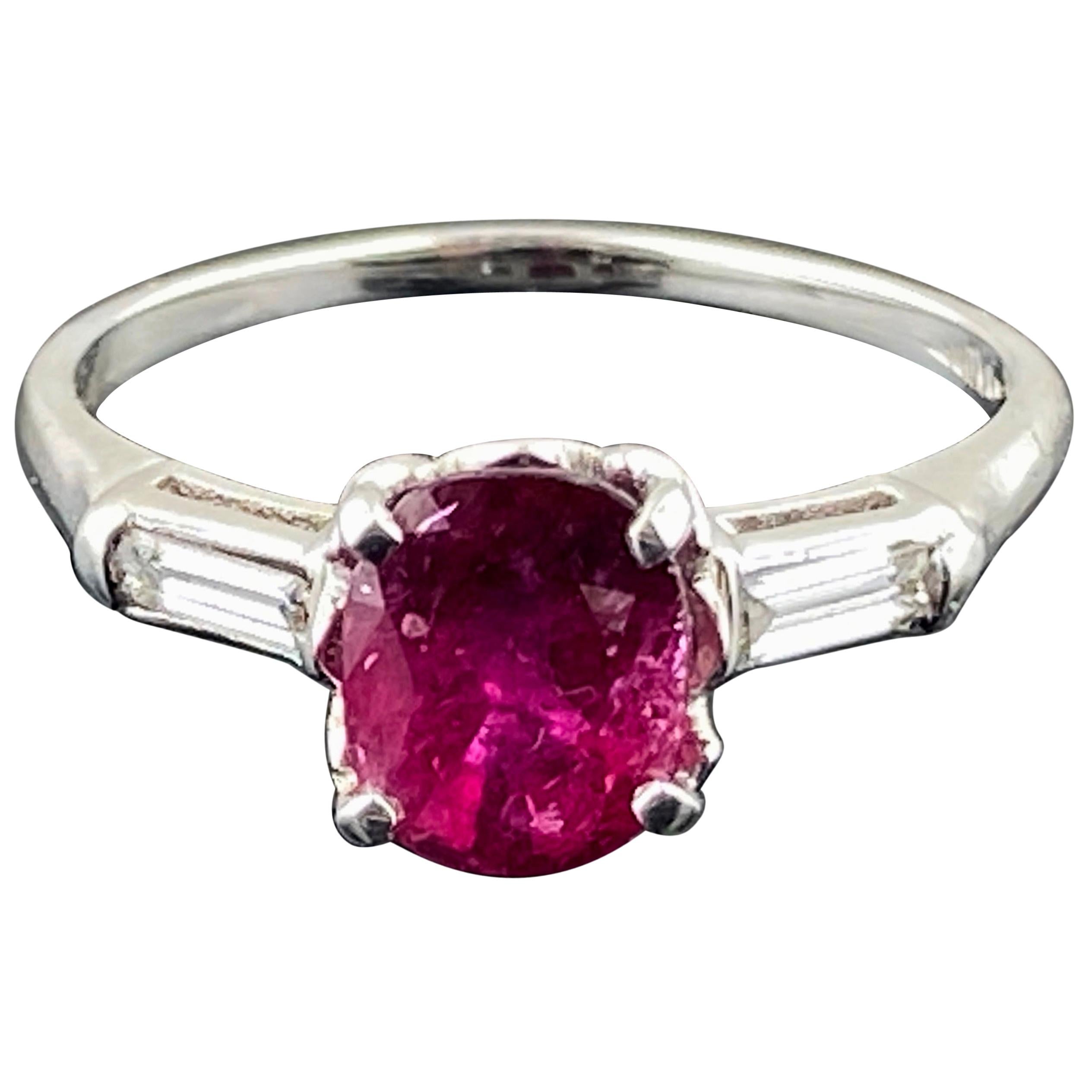 Ruby and Diamond Ring Set in Platinum