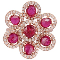 Ruby and Diamond Ring Studded In 18 Karat Rose Gold