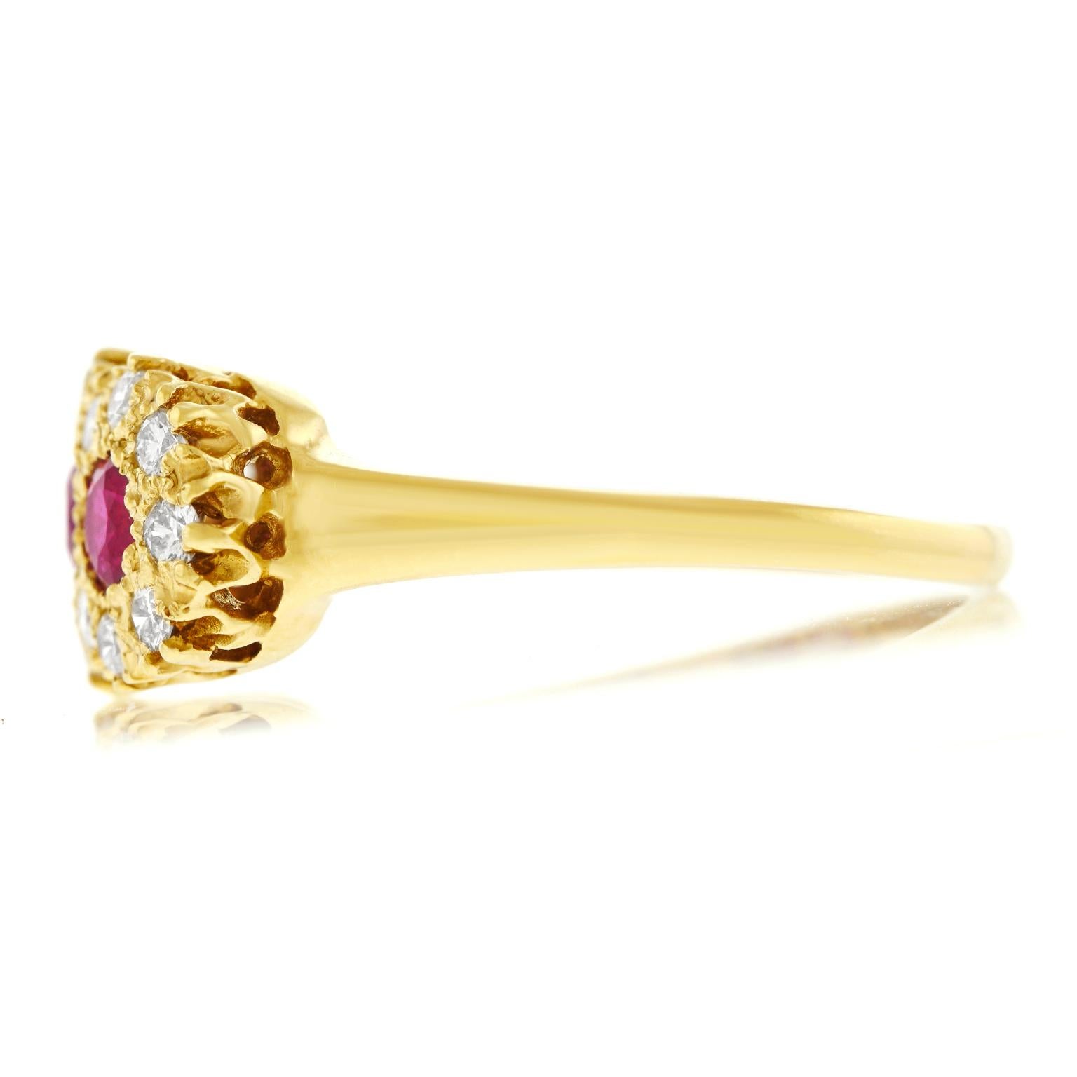 Ruby and Diamond Set Gold Ring 2