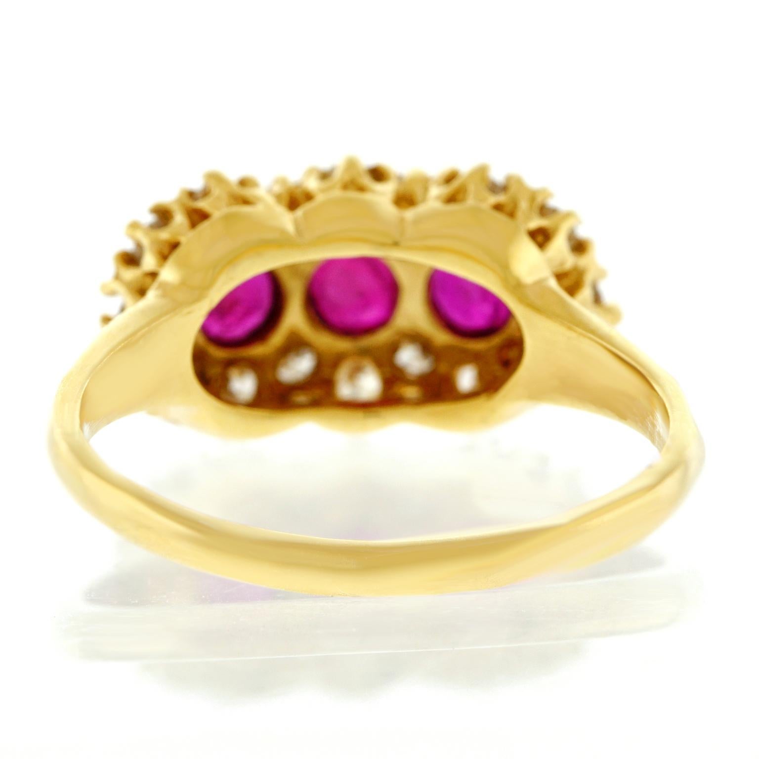Ruby and Diamond Set Gold Ring 3