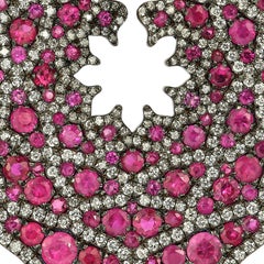 Ruby and Diamond Spider Web Spiral Earrings