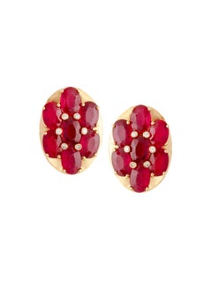 Ruby and Diamond Studs in 18K Gold
