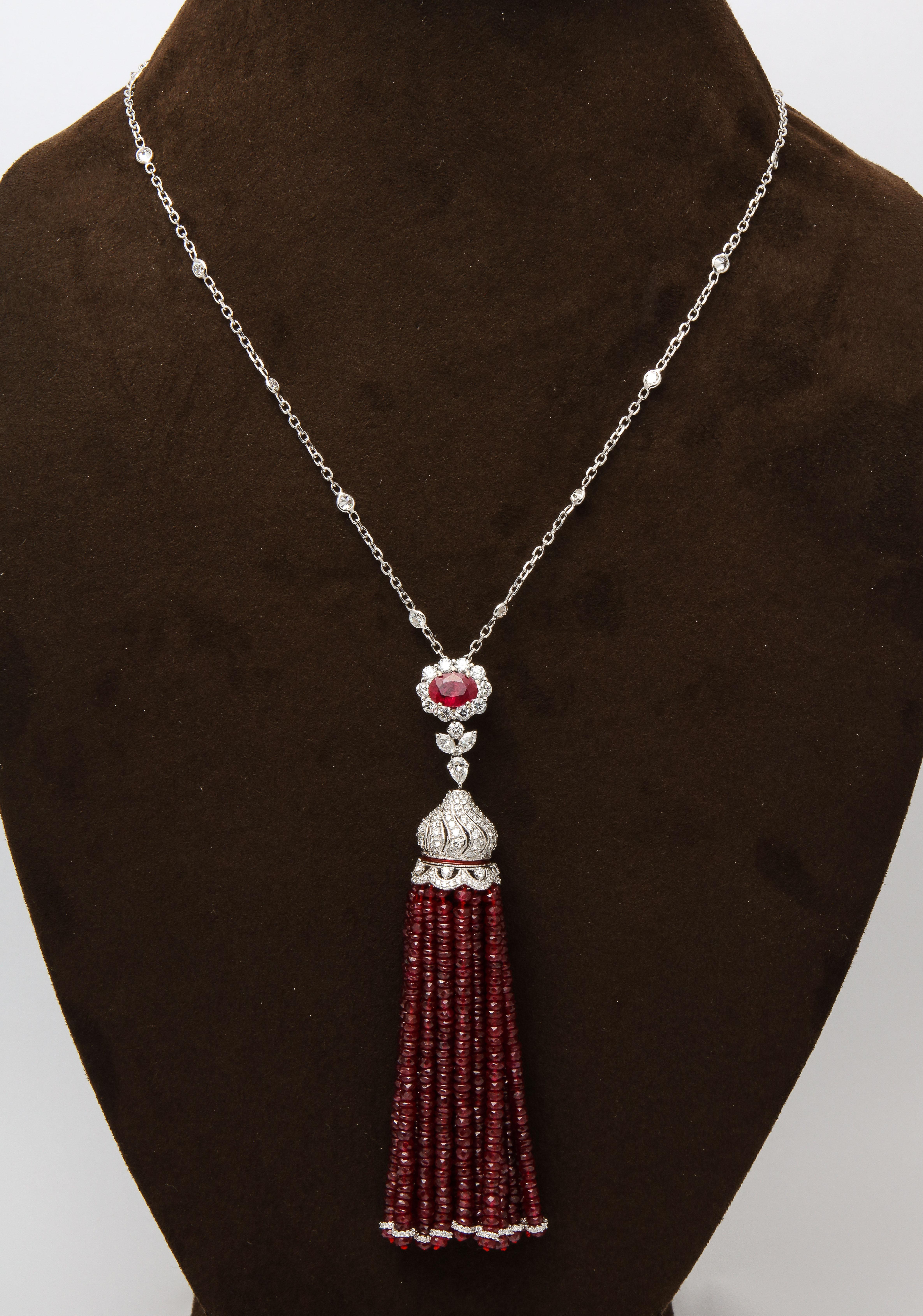 Ruby and Diamond Tassel For Sale 2