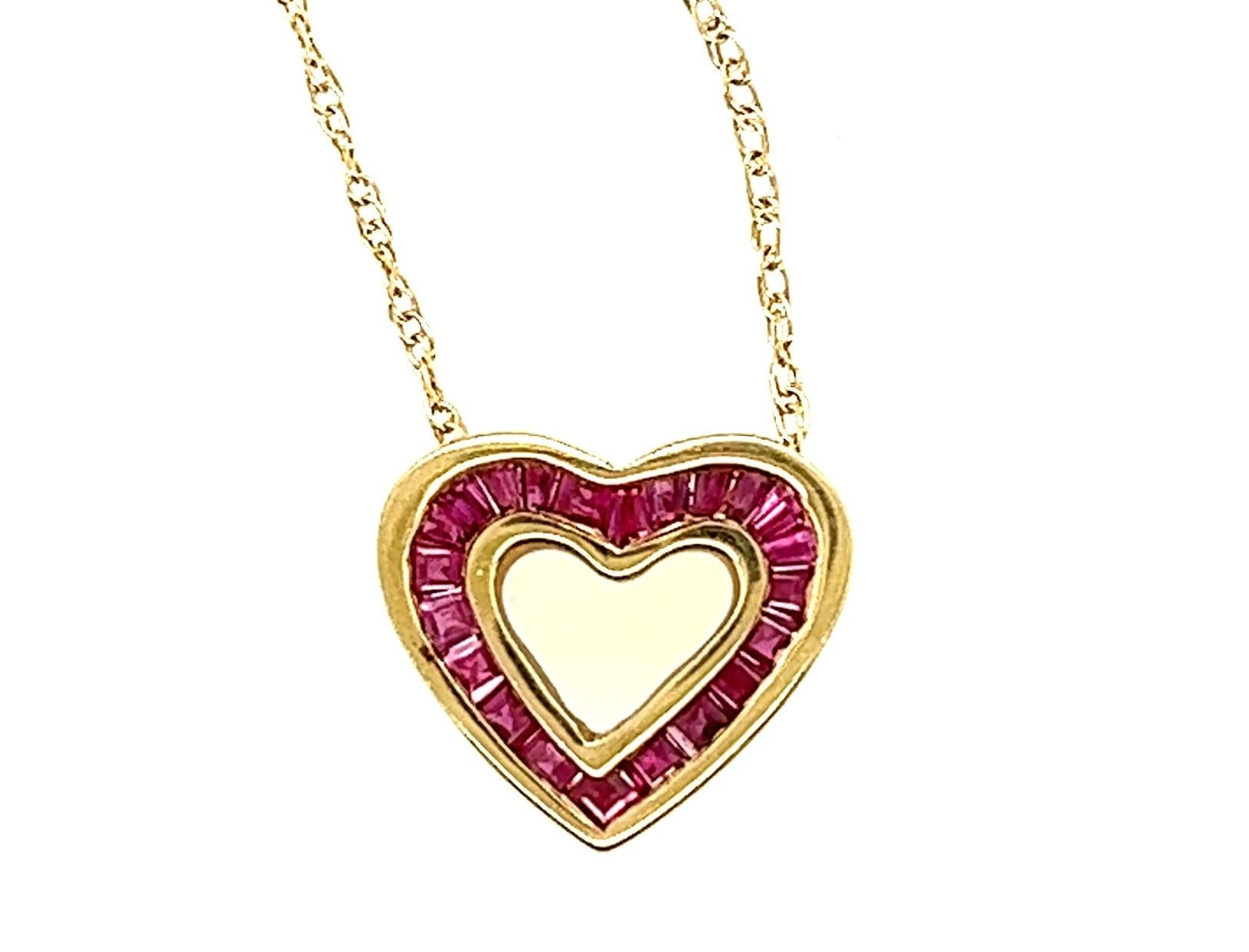 Ruby and Diamond Three-In-One Heart Pendant  For Sale 2