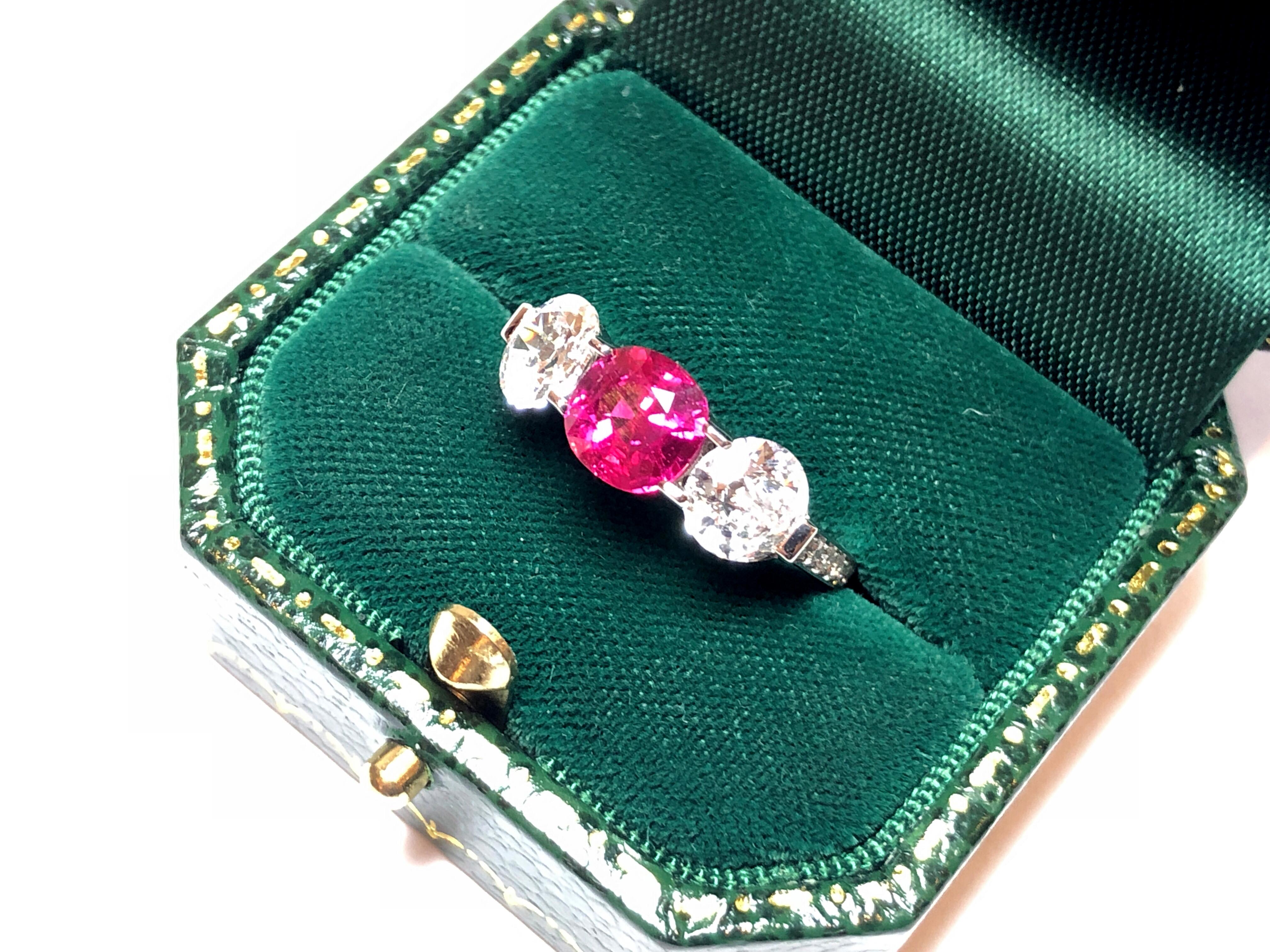 Ruby and Diamond Three-Stone Ring 3