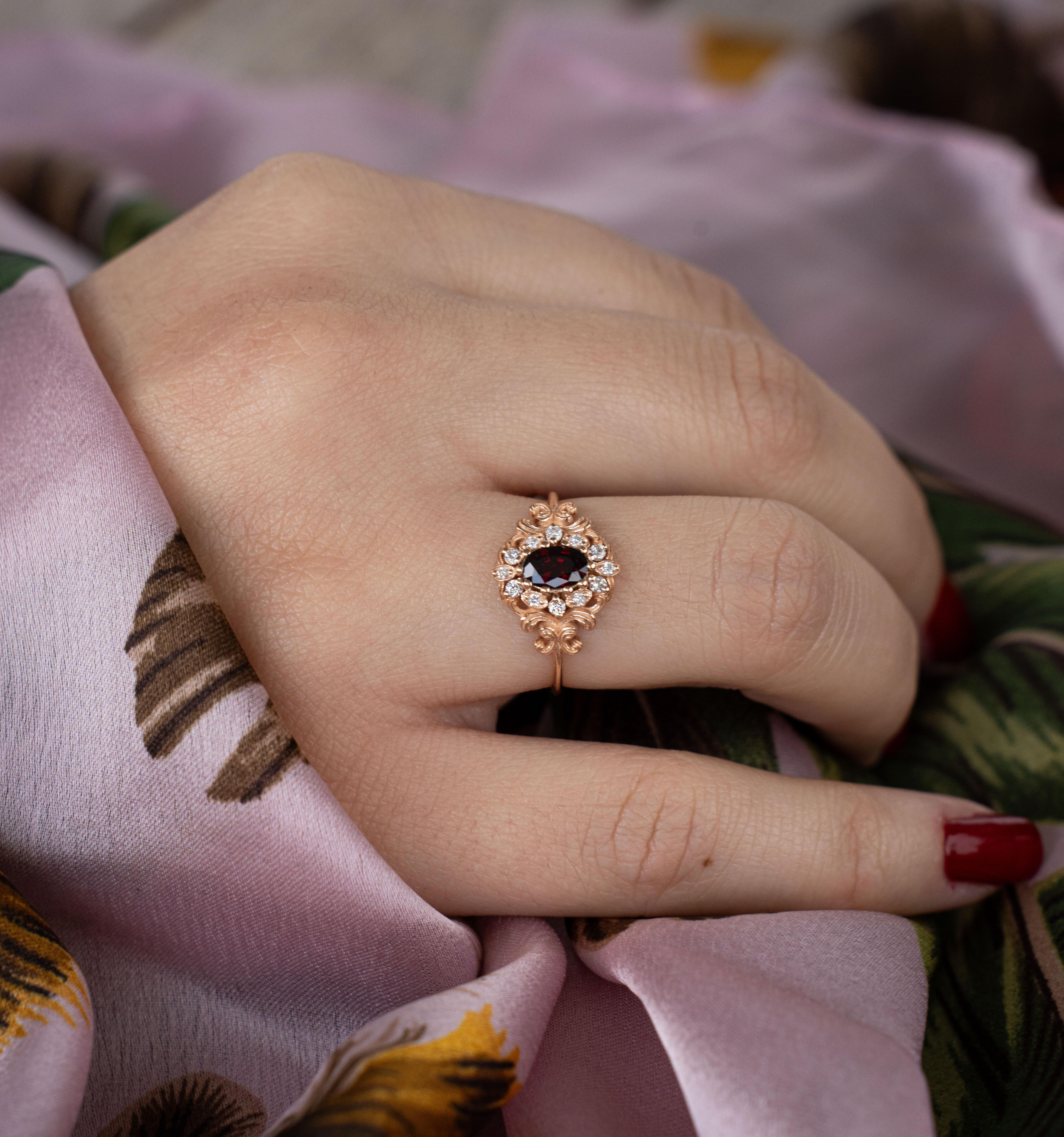 For Sale:  Ruby And Diamond Vintage Engagement Ring 3
