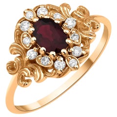 Ruby And Diamond Vintage Engagement Ring