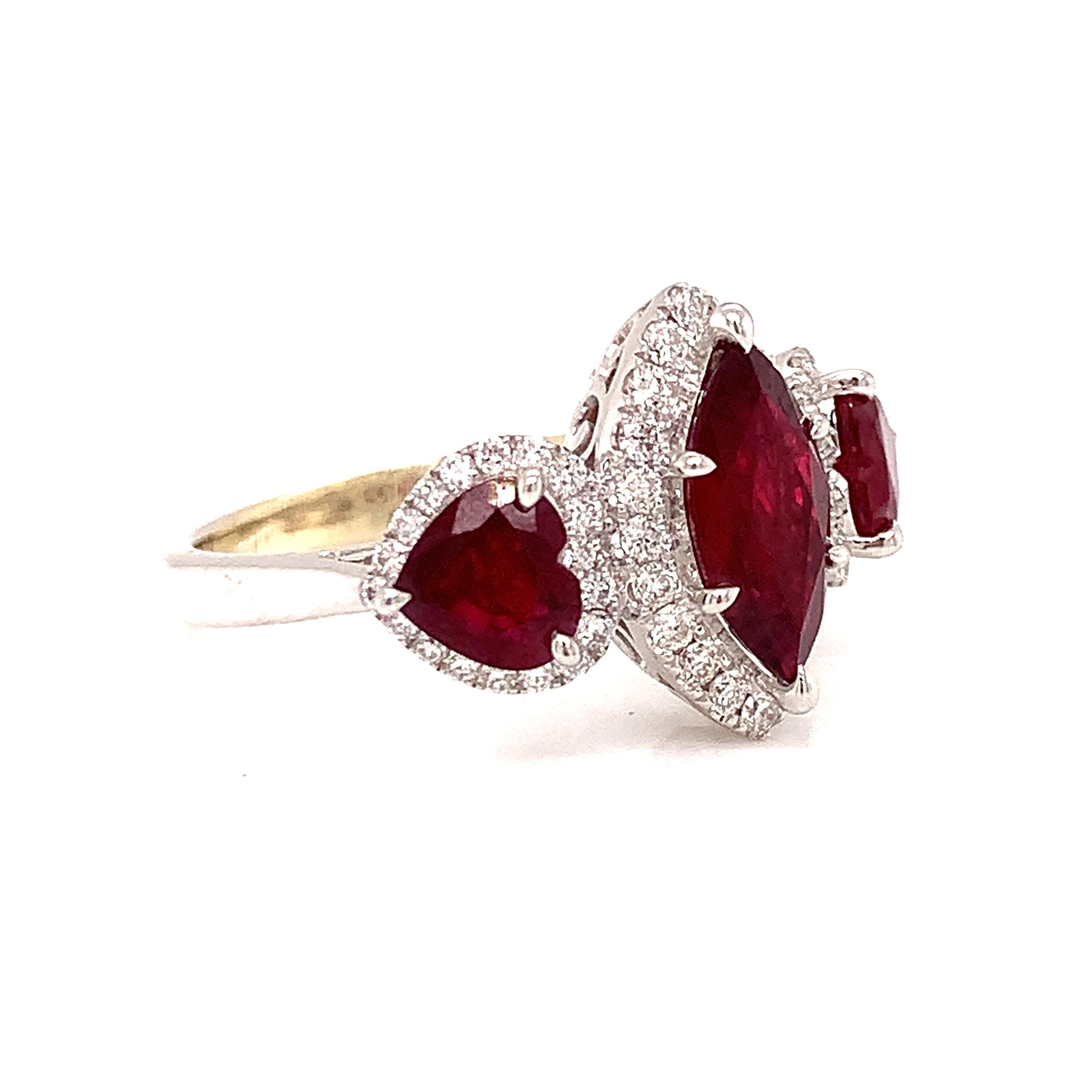 Women's Ruby and Diamond Vintage Inspired Ring