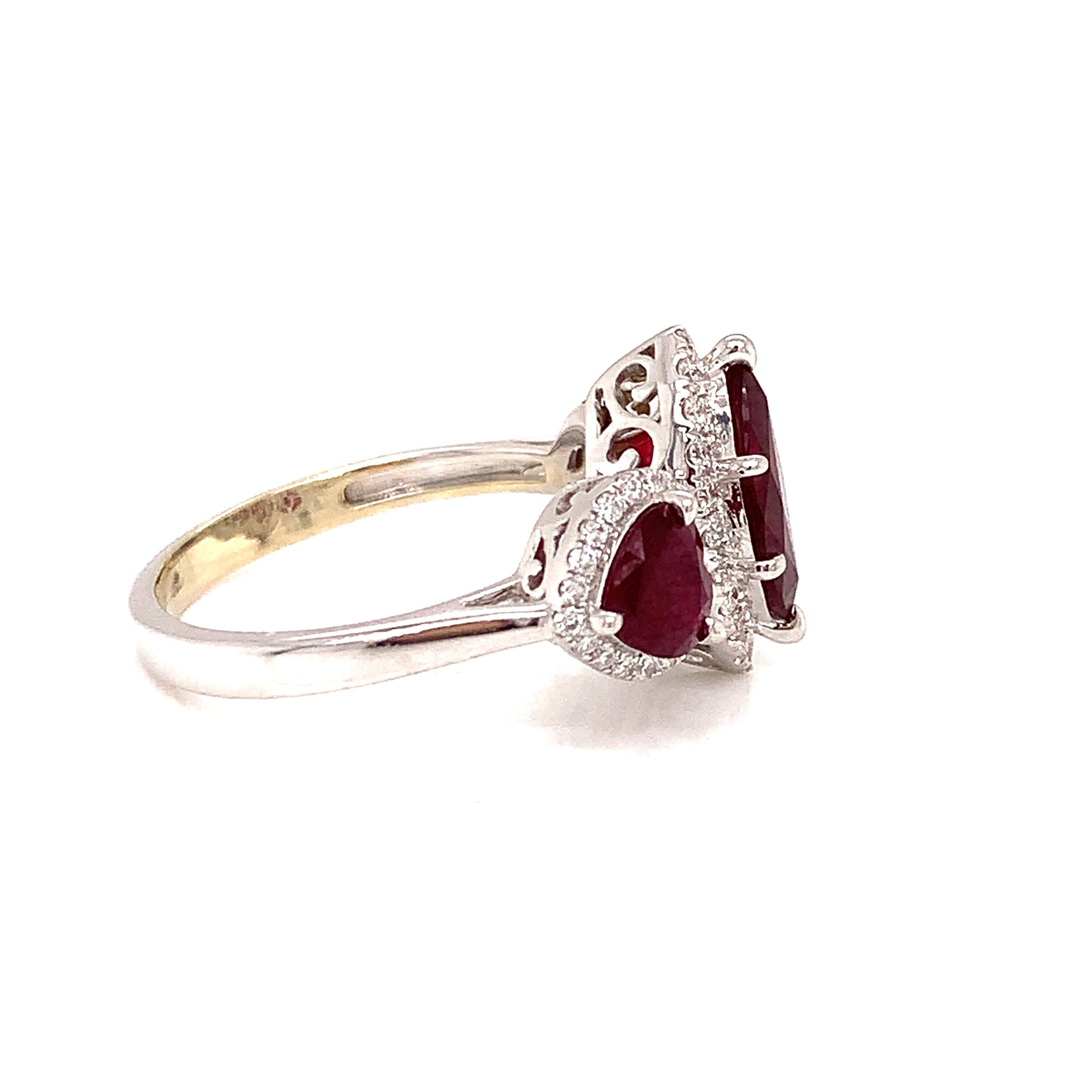 Ruby and Diamond Vintage Inspired Ring 2