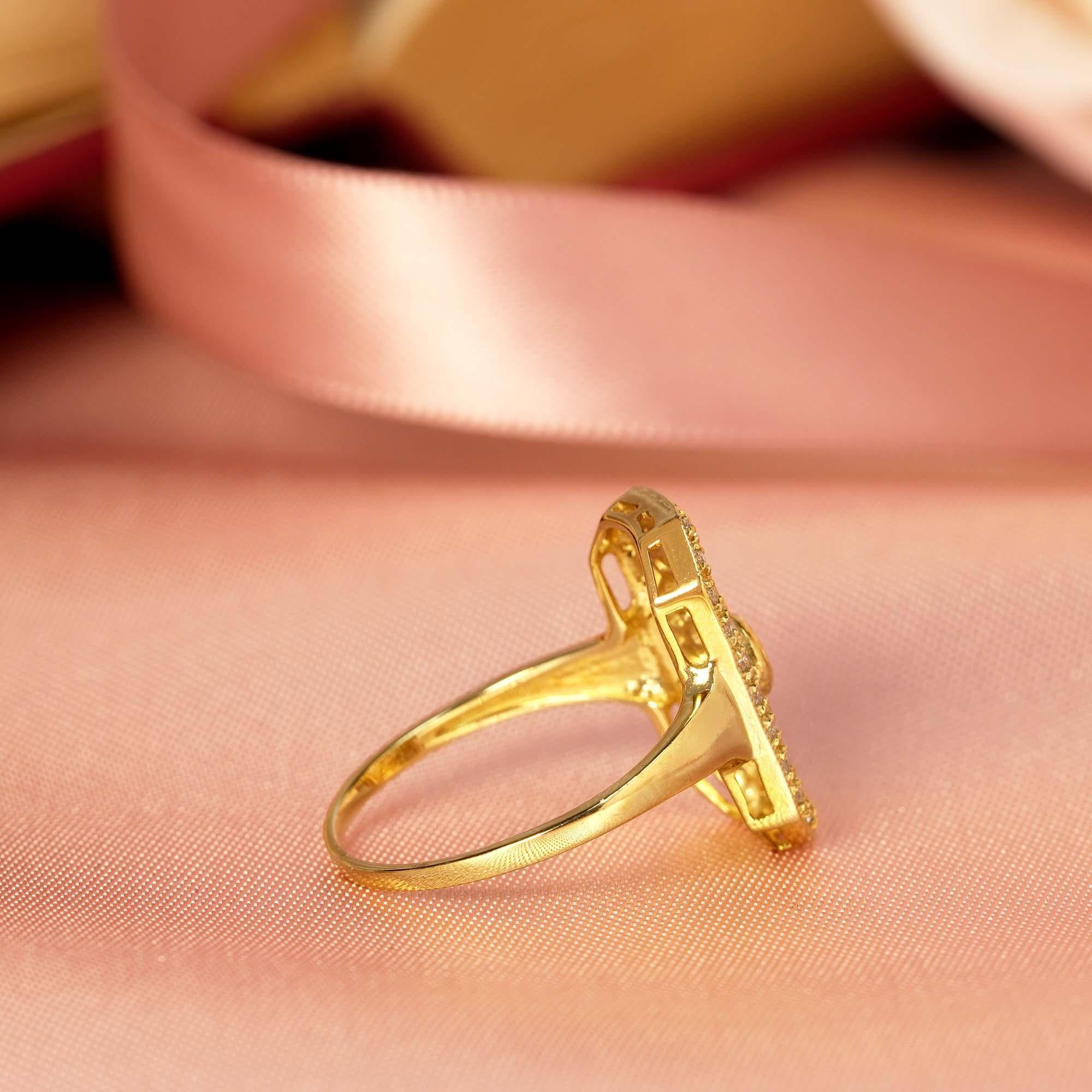 Filigraner Ring im Vintage-Stil mit Rubin und Diamant aus massivem 9K Gelbgold 6