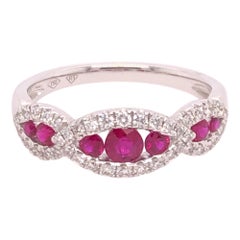 Ruby and Diamond White Gold Ring