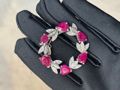 Ruby and Diamond Wreath Brooch