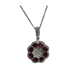 Ruby and Diamond Wreath Pendant