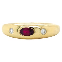 Rubin- und Diamant-Gelbgoldband