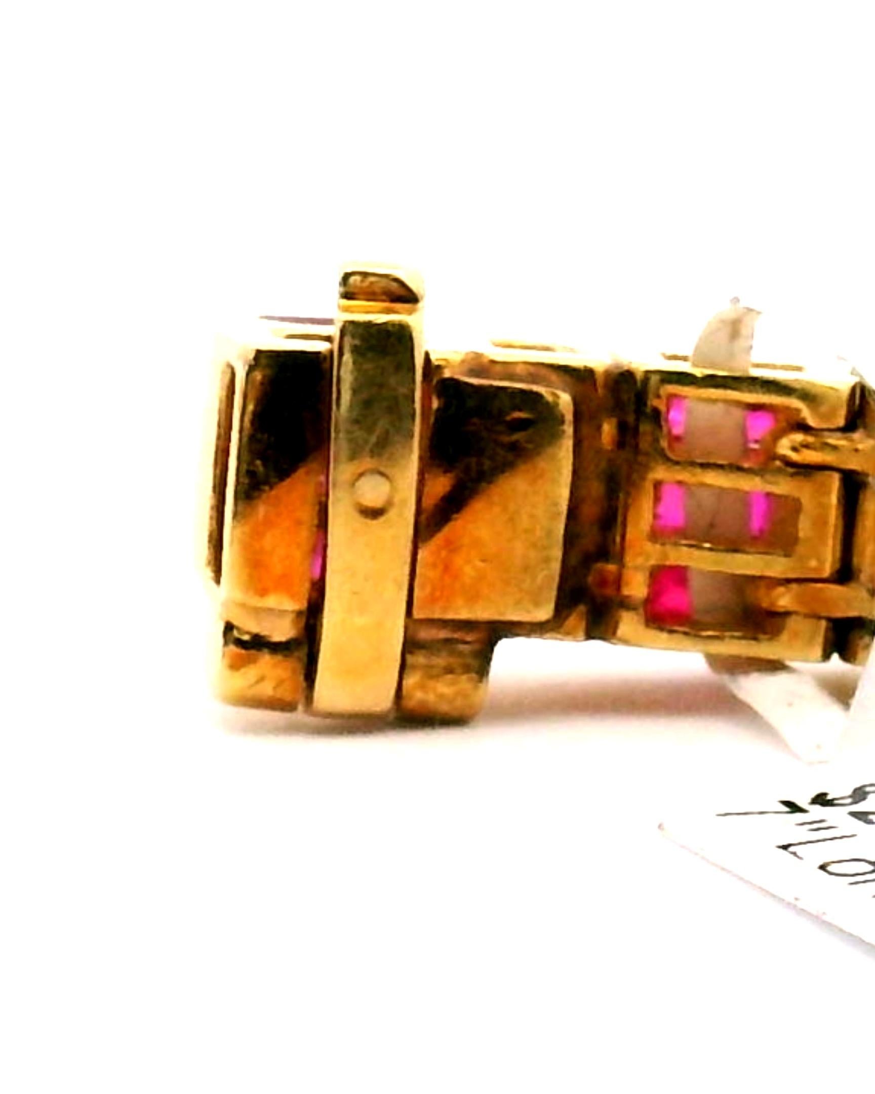 Bracciale con linea di rubini e diamanti in oro giallo In condizioni buone in vendita a Sausalito, CA