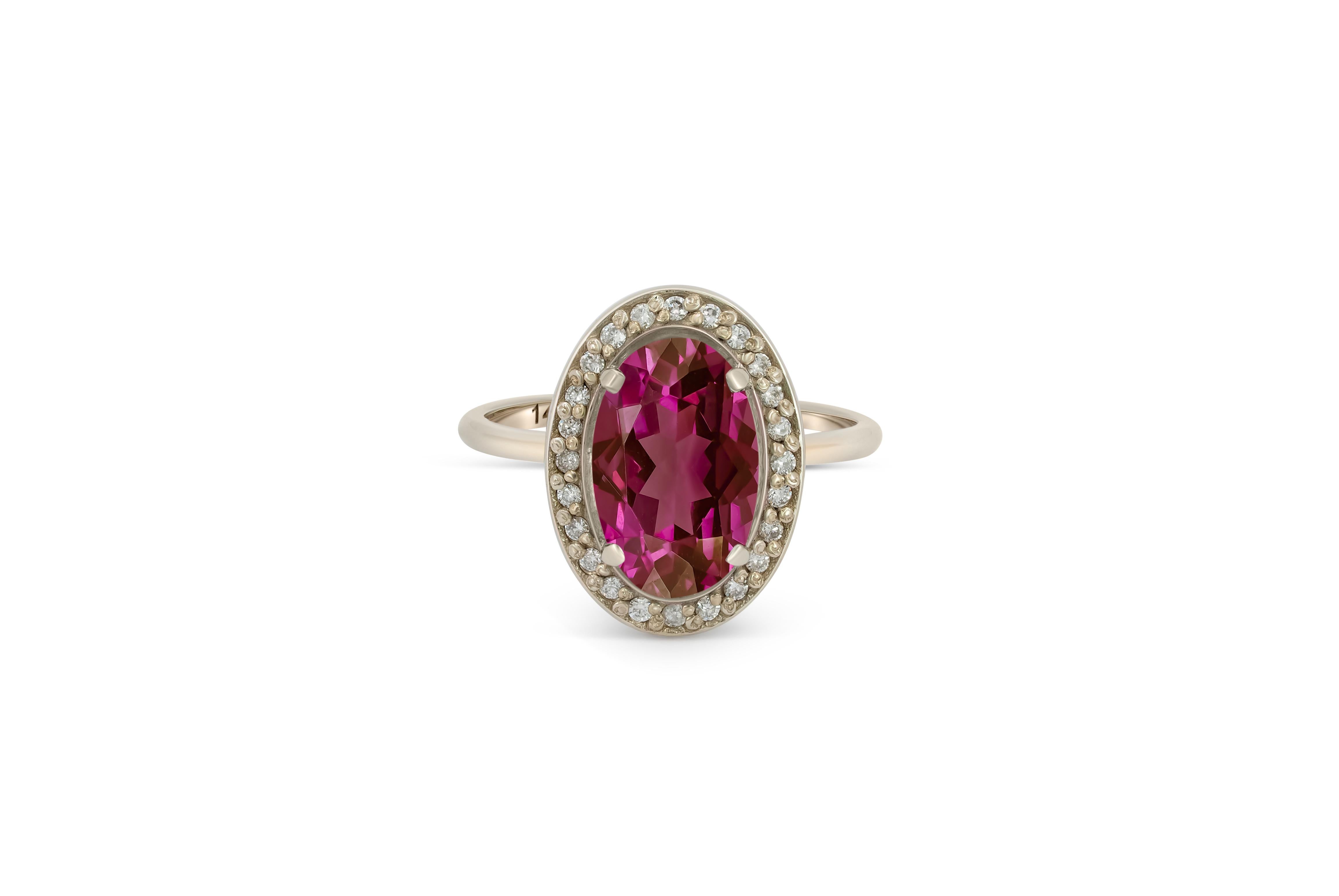 For Sale:  Ruby and diamonds 14k gold ring. 3